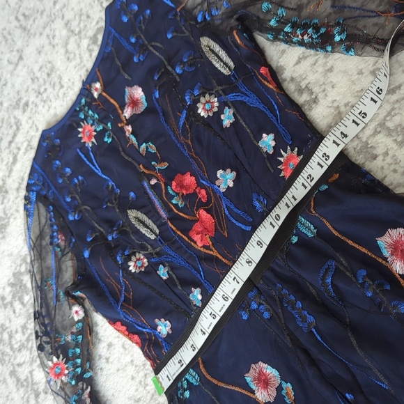 Floral dress with sheer sleeves | size M - Picture 3 of 7